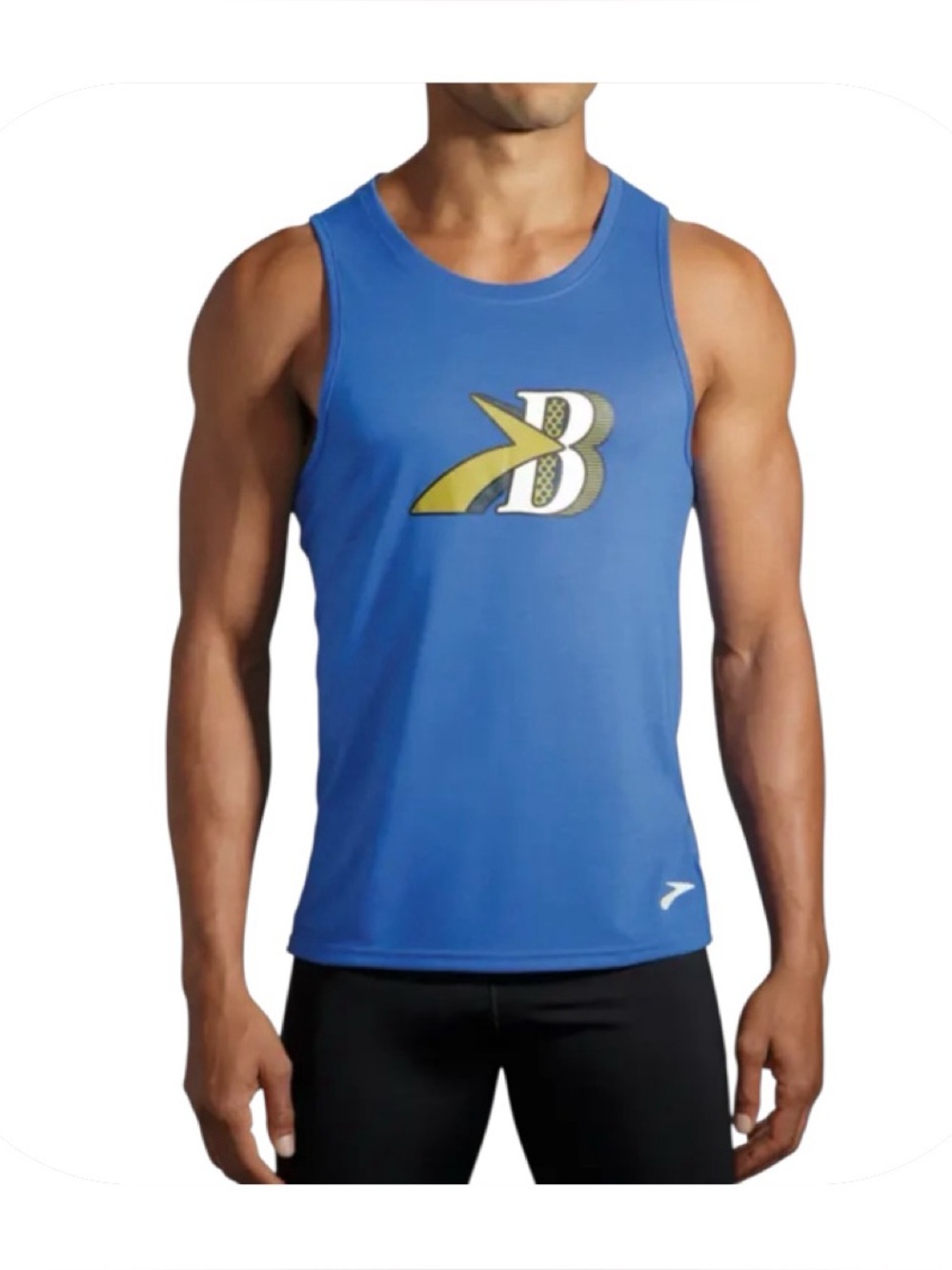 NWOT Brooks XS blue distance graphic tank